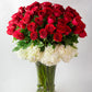 Lavish Bouquet - Red luxury Roses & Hydrangeas