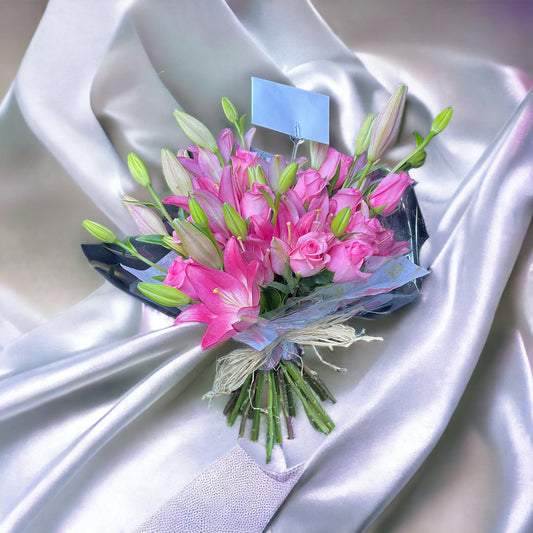 Simply Perfect Pink Roses & Lilies Bouquet