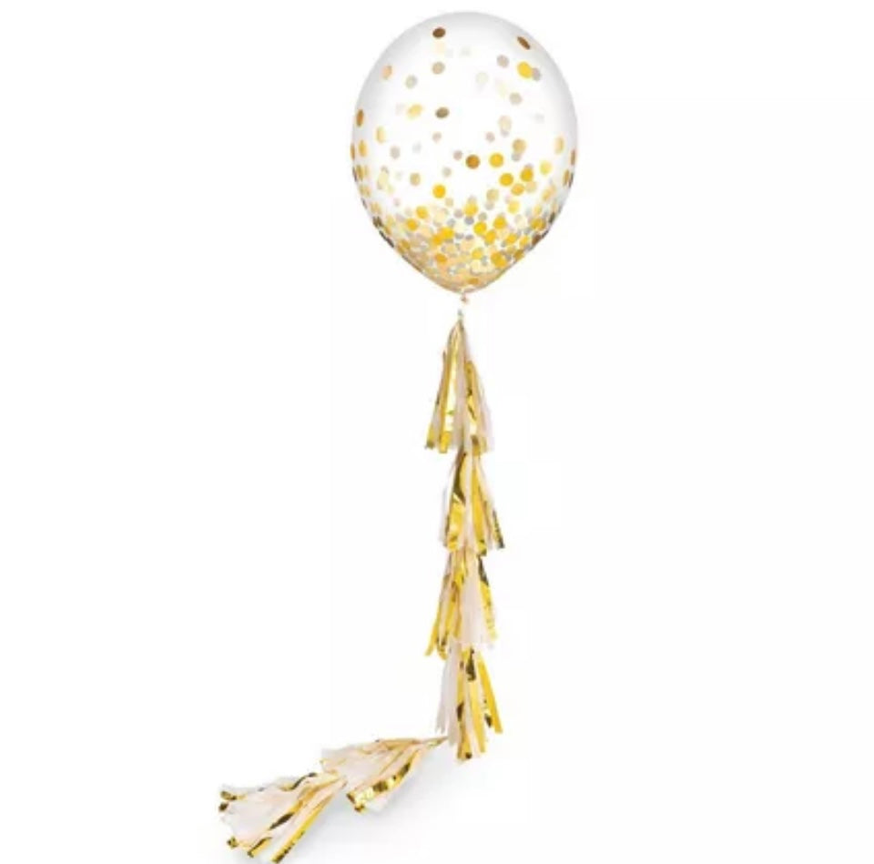 1ct, 24in, Confetti Balloon with Tassel Tail Customized