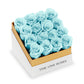 Coffee Table White Square Box - Frozen Blue Roses