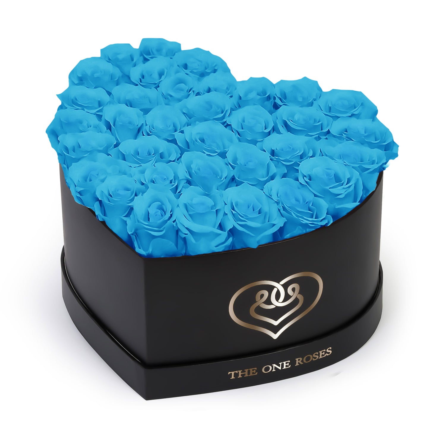 Aqua Blue Roses | Black "Love" Box