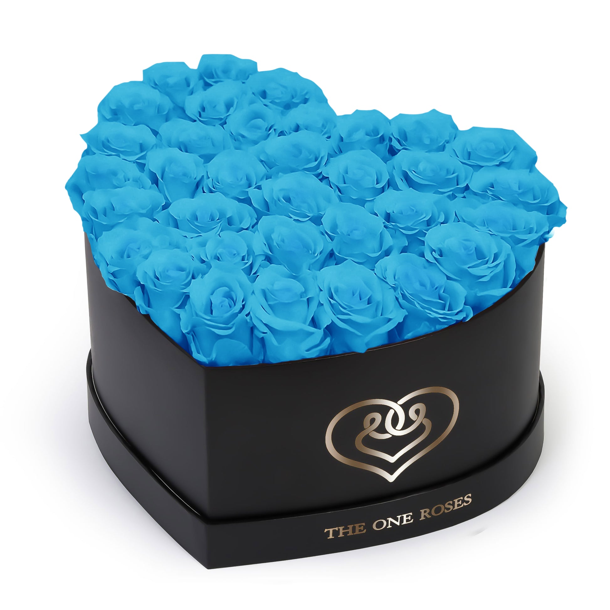 3 Blue ETERNAL roses in heart shape flower box – The Brilliant Roses