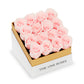 Coffee Table White Square Box - Candy Pink Roses
