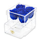 Opaque | Rose Box with Drawer | Sapphire Blue Roses