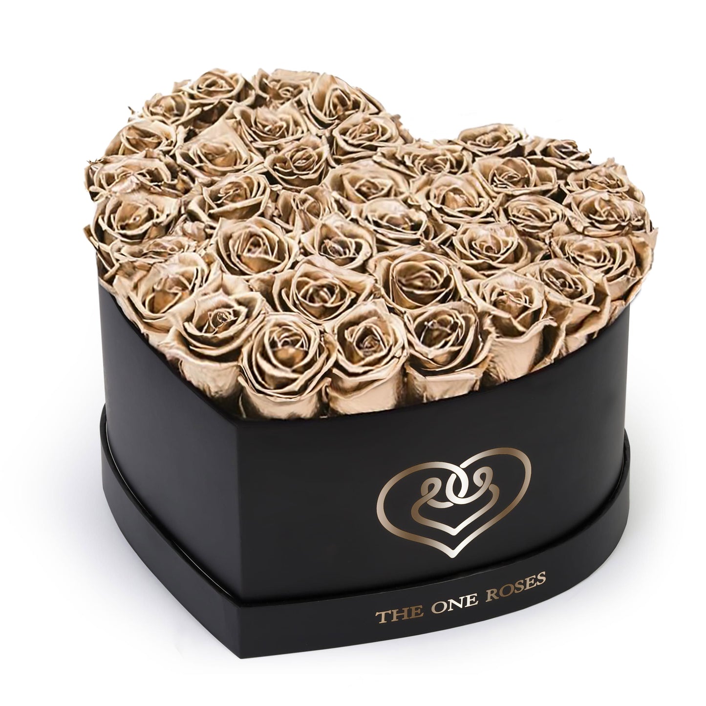 Metallic Gold Roses | Black "Love" Logo Box
