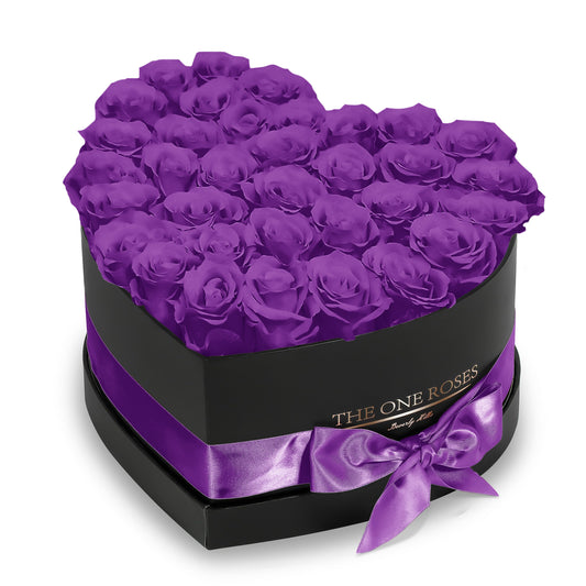 Purple Roses | Black "Love" Box