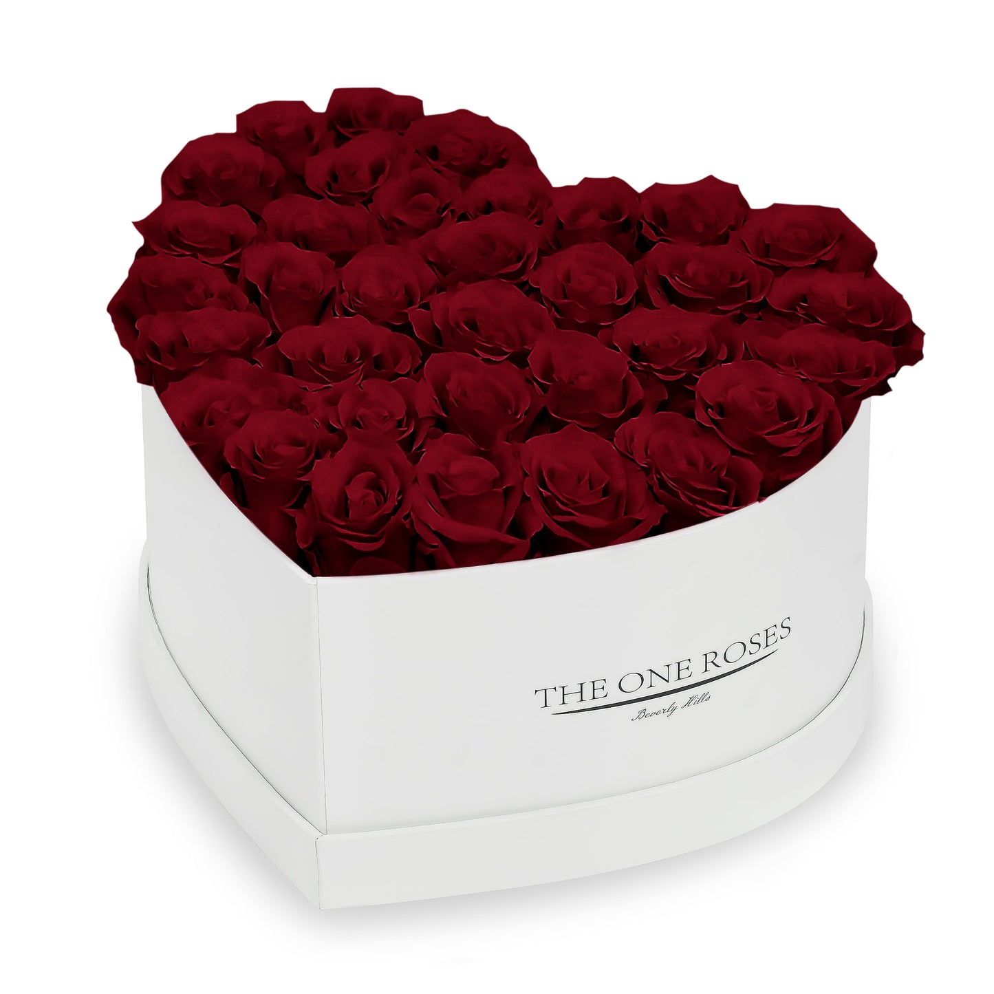 Burgundy Red Roses | White "Love" Box