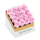 Coffee Table White Square Box - Lilac Roses