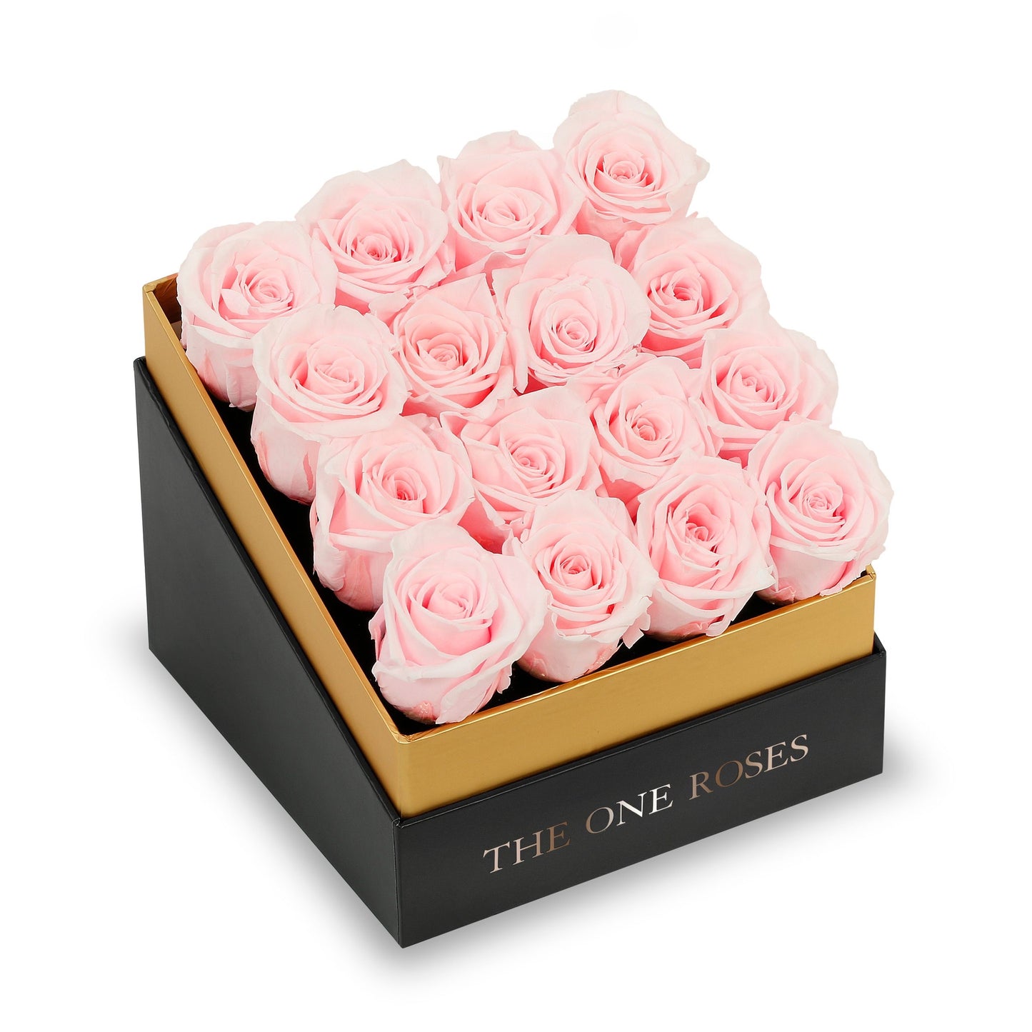 Coffee Table Black Square Box - Candy Pink Roses