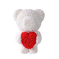 Standing White Rose Bear With Red Heart