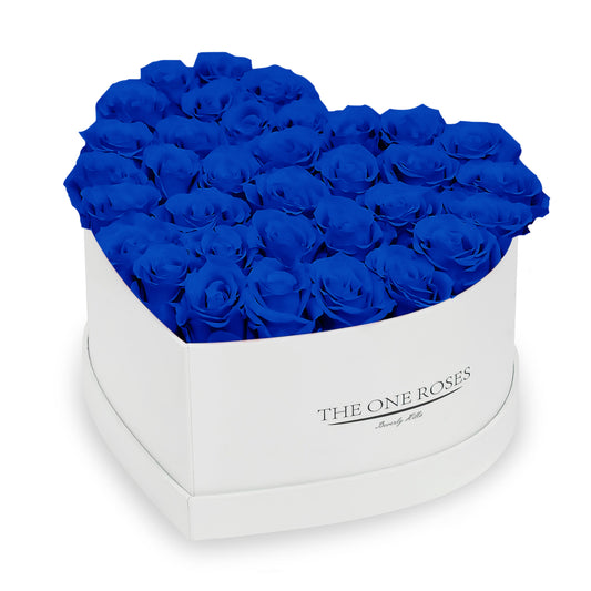 Sapphire Blue Roses | White "Love" Box