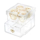 Opaque | Rose Box with Drawer | Pearl White Roses