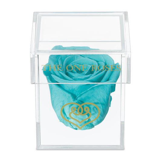 Opaque | Single Rose Box | Teal Blue Rose