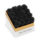 Coffee Table White Square Box - Onyx Black Roses