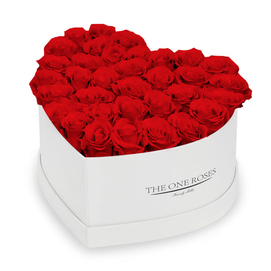 Crimson Red Roses | White "Love" Box
