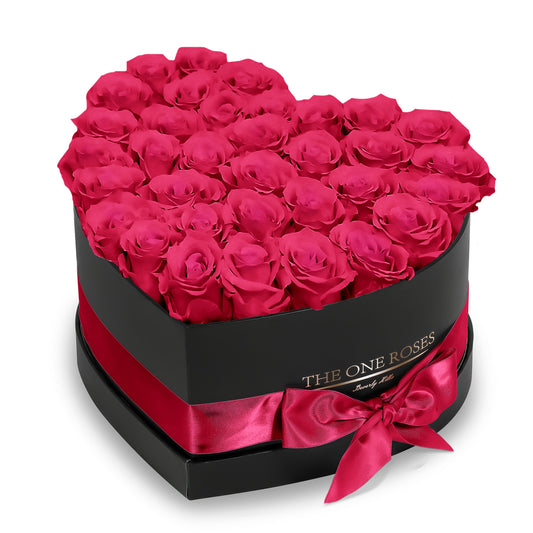 Hot Pink Roses | Black "Love" Box