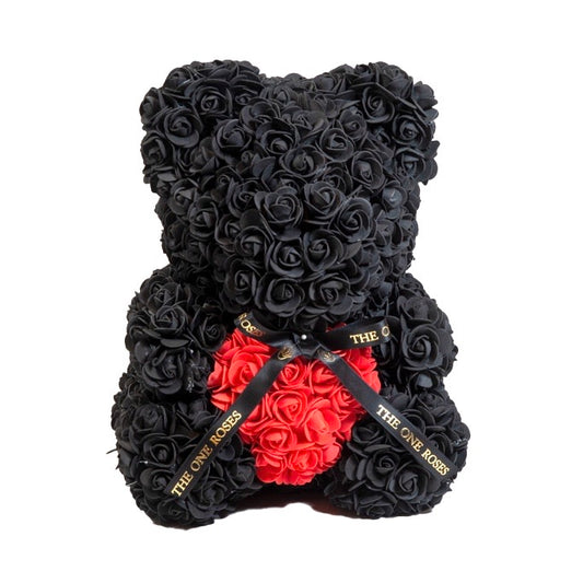 Black Red Heart Bear
