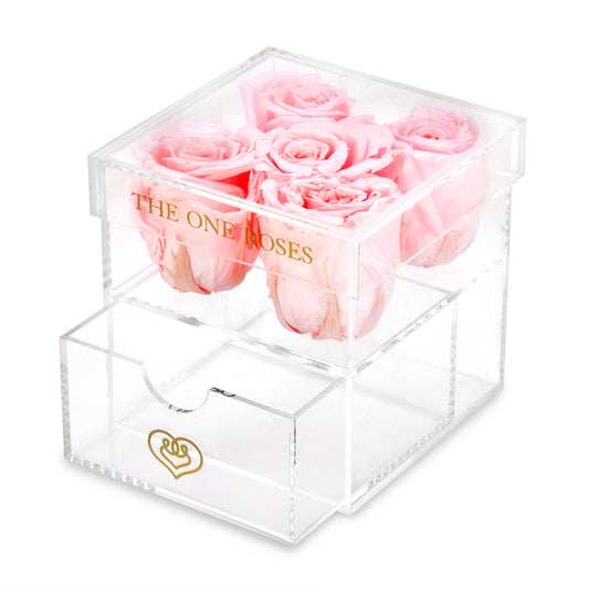 Opaque | Rose Box with Drawer | Fairy Tale Pink Roses
